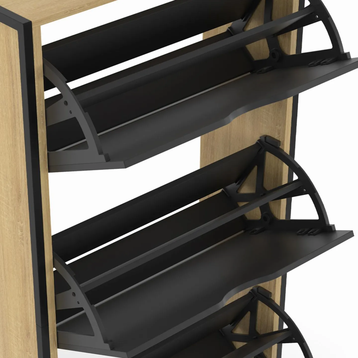 Meuble à chaussures industriel avec 3 portes*IDMarket Discount