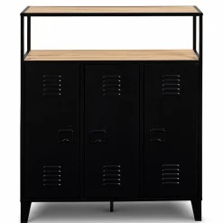 Meuble bar métal noir et bois industriel*IDMarket Hot