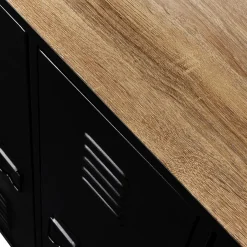 Meuble bar métal noir et bois industriel*IDMarket Hot