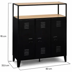 Meuble bar métal noir et bois industriel*IDMarket Hot