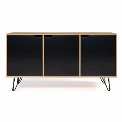 Meuble bas bois avec pieds en métal noir*IDMarket Best