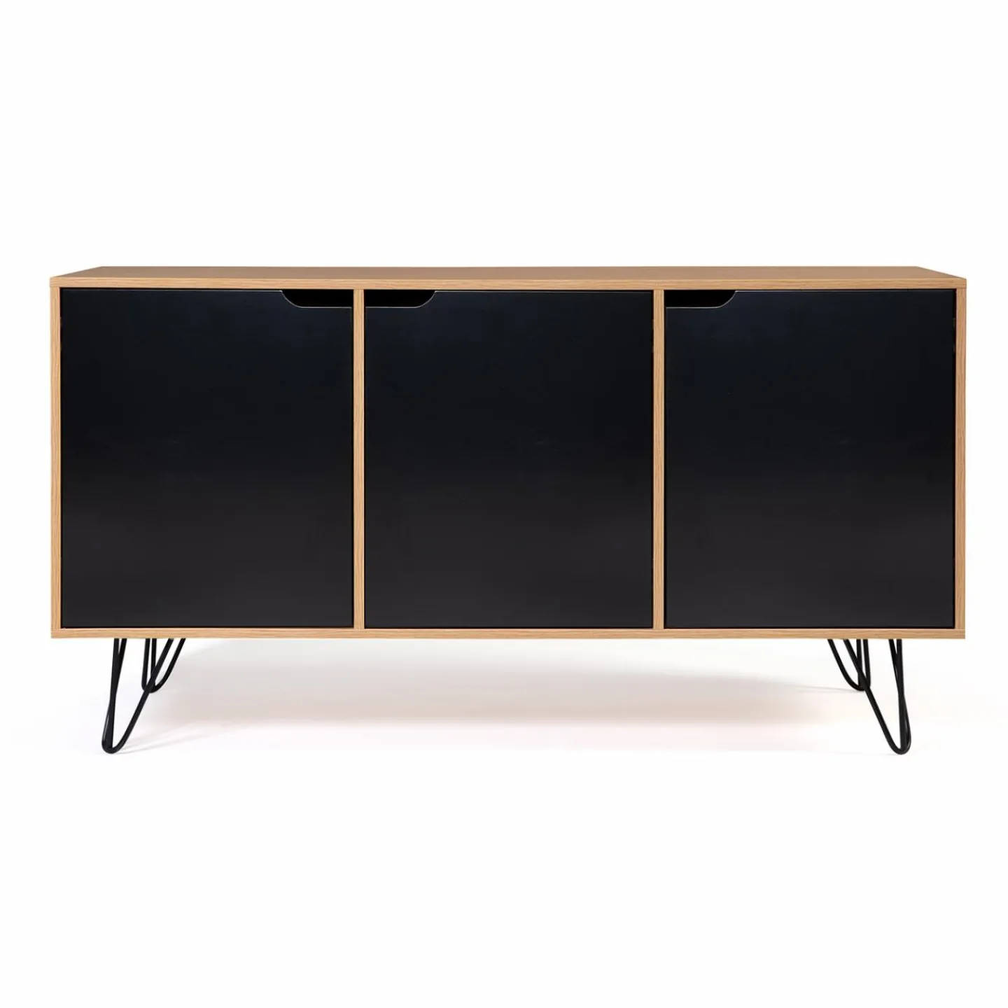 Meuble bas bois avec pieds en métal noir*IDMarket Best