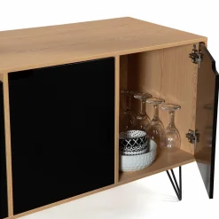 Meuble bas bois avec pieds en métal noir*IDMarket Best