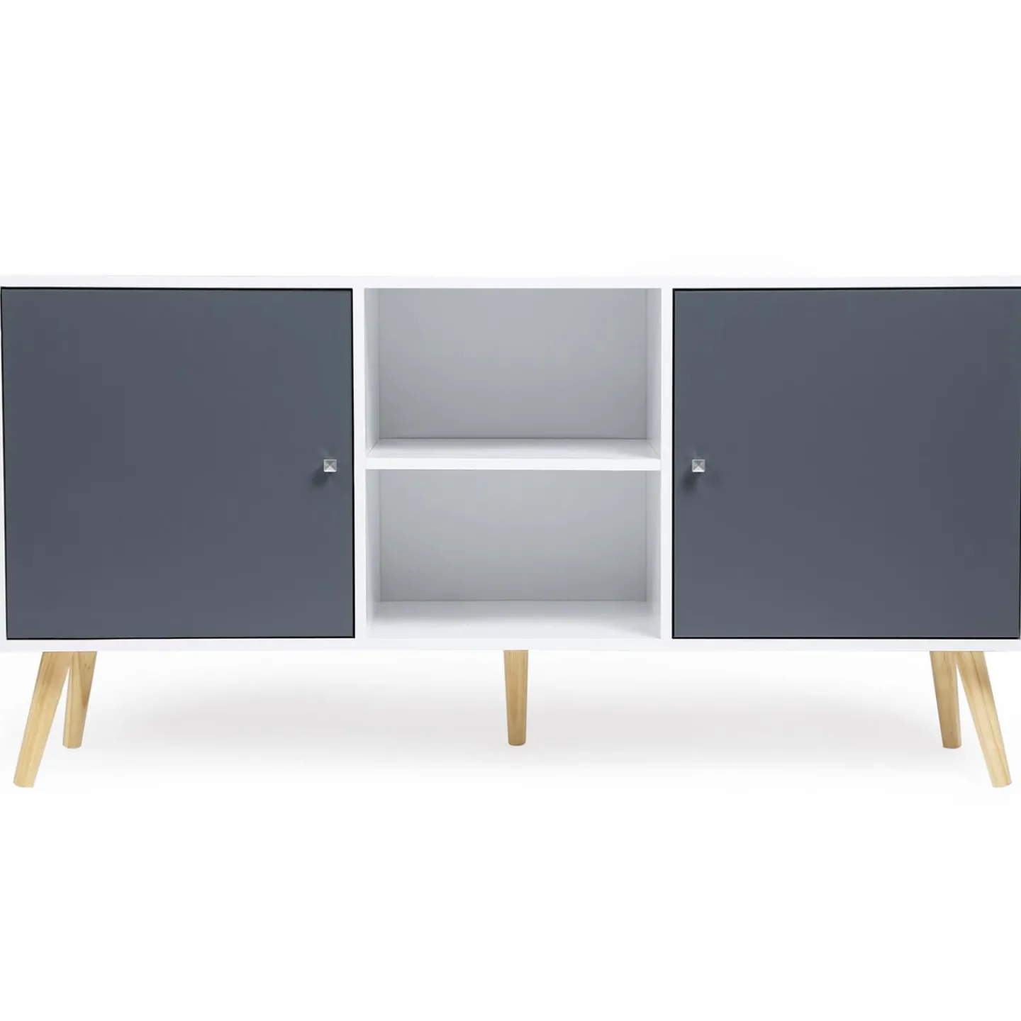 Meuble buffet scandinave blanc et gris 2 portes*IDMarket Discount