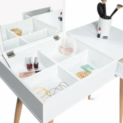 Meuble coiffeuse blanche style scandinave*IDMarket Clearance