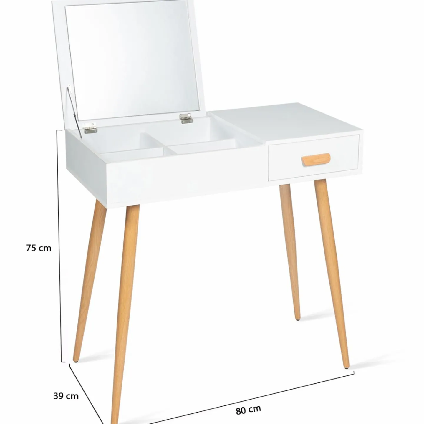 Meuble coiffeuse blanche style scandinave*IDMarket Clearance