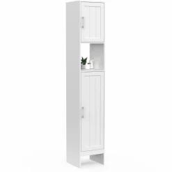 Meuble colonne blanc 170 cm pour salle de bain avec rangement*IDMarket Hot