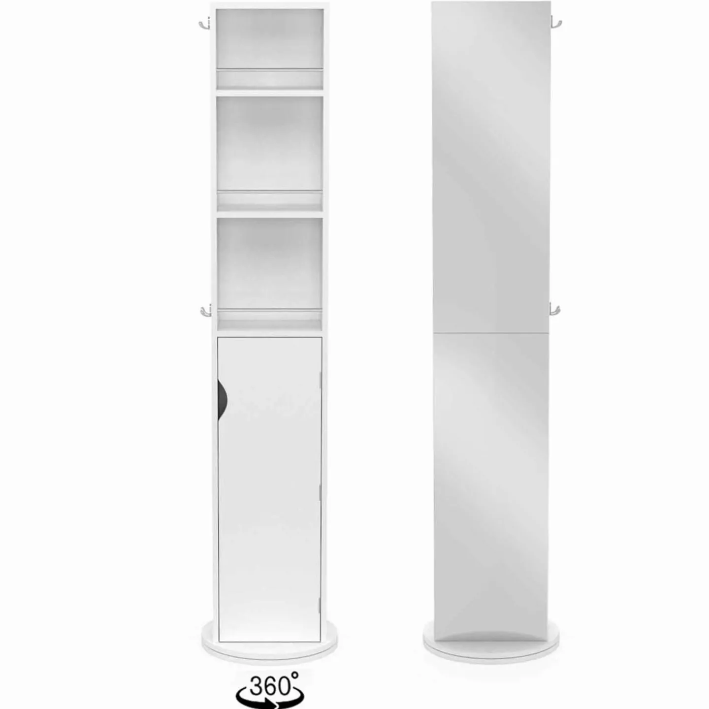 Meuble colonne salle de bain pivotant blanc*IDMarket Discount