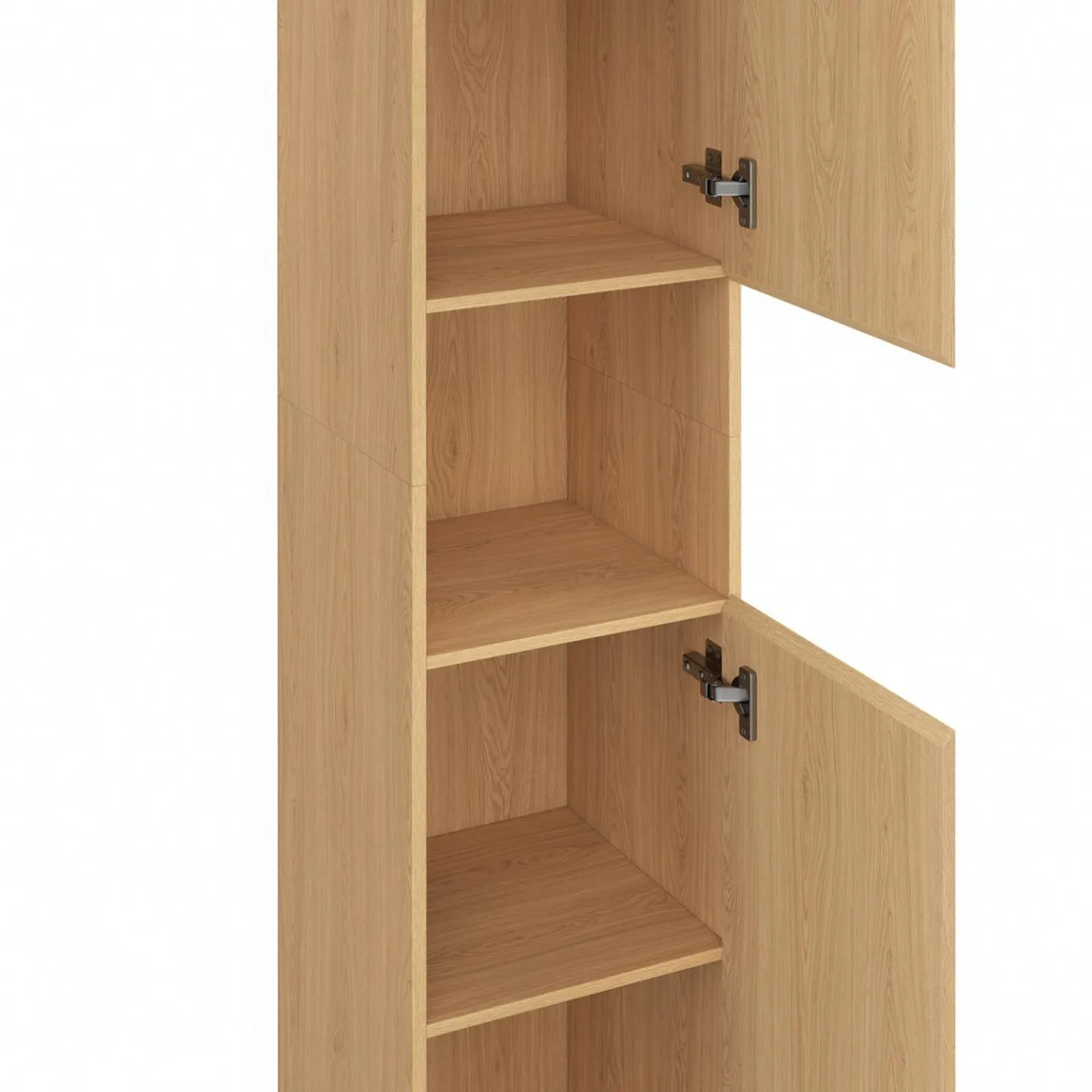 Meuble colonne salle de bain 2 portes 1 niche effet lattes*IDMarket Clearance