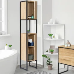 Meuble colonne salle de bain style industriel*IDMarket Online