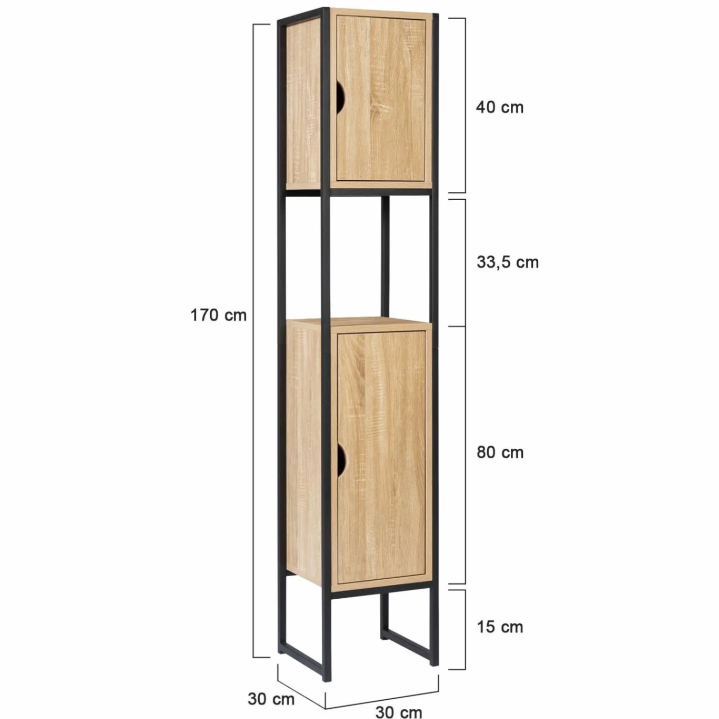 Meuble colonne salle de bain style industriel*IDMarket Online