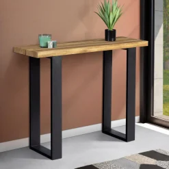 Meuble console bois et métal noir 100 cm*IDMarket Hot