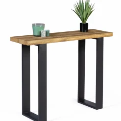 Meuble console bois et métal noir 100 cm*IDMarket Hot
