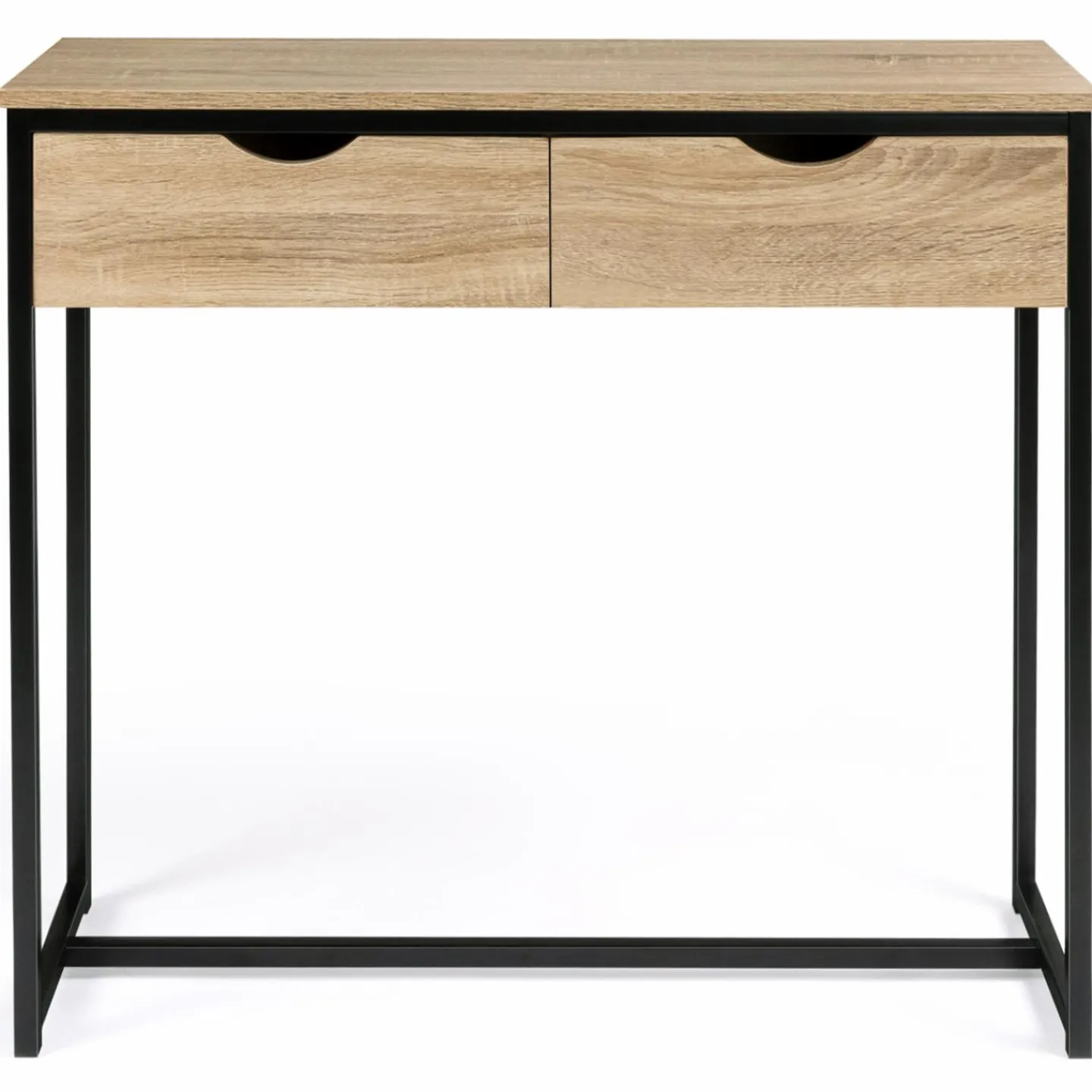 Meuble console industrielle 2 tiroirs bois et métal 90 cm*IDMarket Best