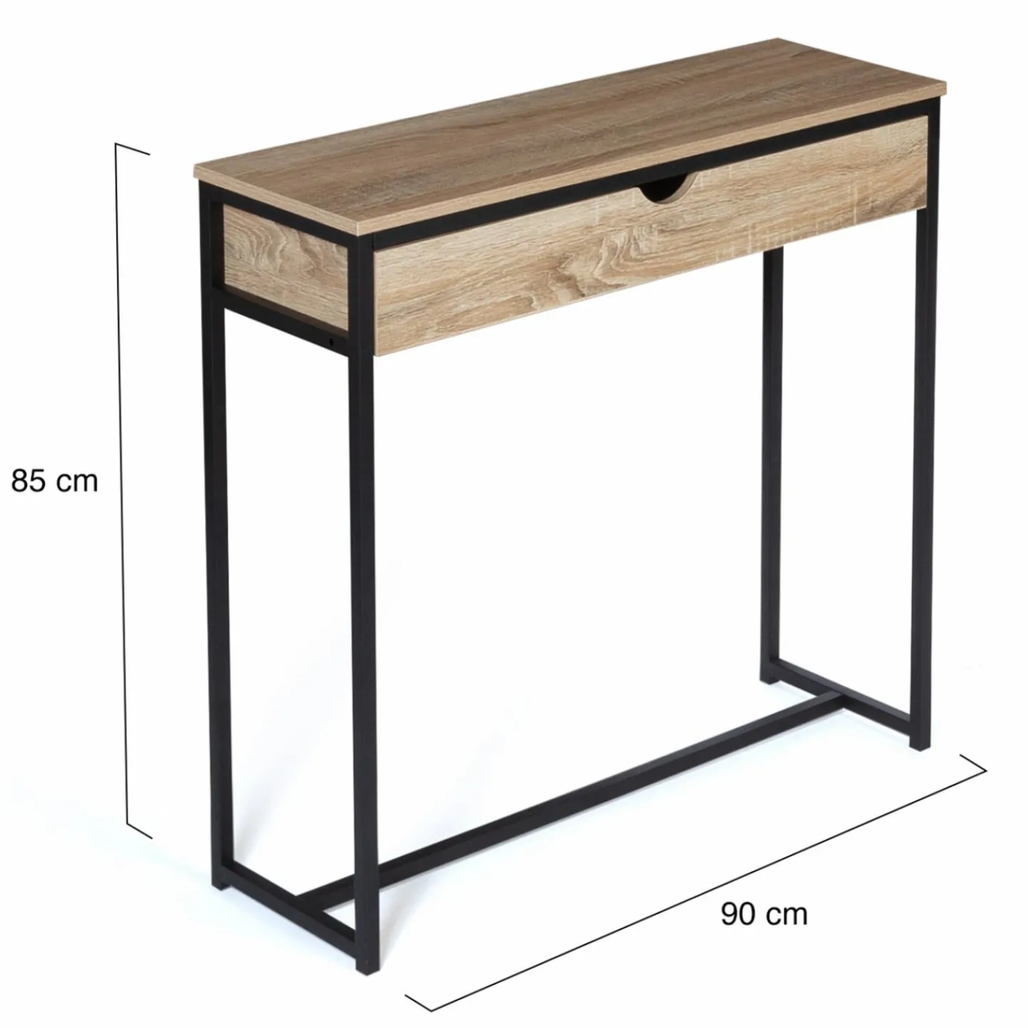 Meuble console industrielle bois et métal 90 cm*IDMarket Sale