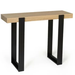 Meuble console noir et bois 100 cm*IDMarket New
