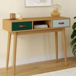 Meuble console scandinave bois et vert 100 cm*IDMarket Sale