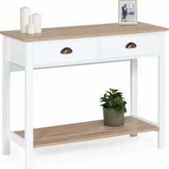 Meuble console vintage bois et blanc 100 cm*IDMarket Hot