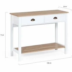 Meuble console vintage bois et blanc 100 cm*IDMarket Hot