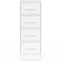 Meuble d'appoint 4 tiroirs 30 cm chiffonnier, meuble de rangement bois blanc*IDMarket Best