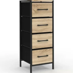 Meuble d'appoint 4 tiroirs 30 cm chiffonnier, meuble de rangement design industriel*IDMarket
