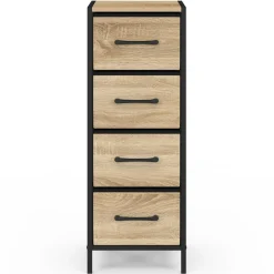 Meuble d'appoint 4 tiroirs 30 cm chiffonnier, meuble de rangement design industriel*IDMarket