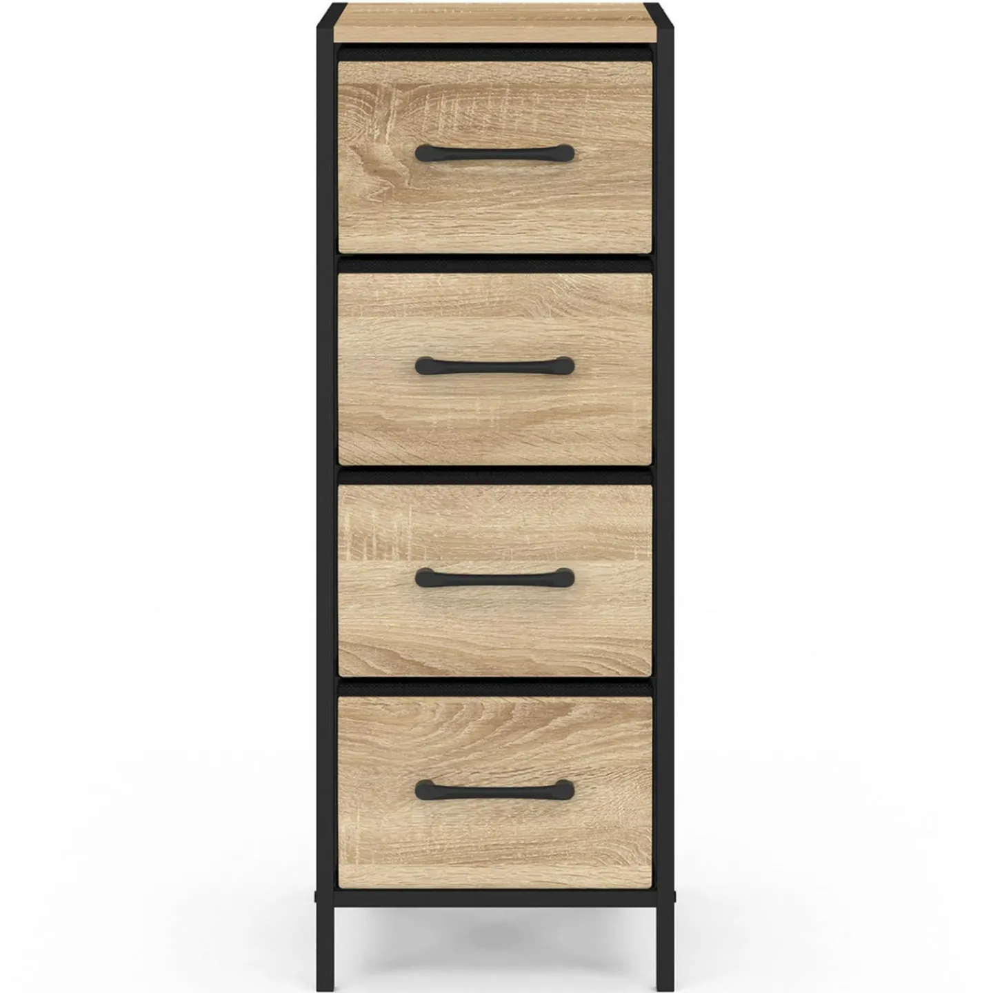 Meuble d'appoint 4 tiroirs 30 cm chiffonnier, meuble de rangement design industriel*IDMarket