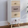 Meuble d'appoint 4 tiroirs 30 cm chiffonnier scandinave*IDMarket New