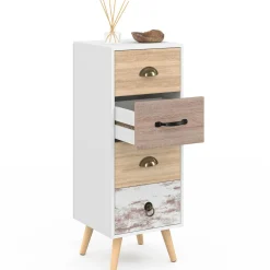 Meuble d'appoint 4 tiroirs 30 cm chiffonnier scandinave*IDMarket New