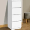 Meuble d'appoint 4 tiroirs 30 cm chiffonnier bois blanc pour entrée salle de bain*IDMarket Outlet