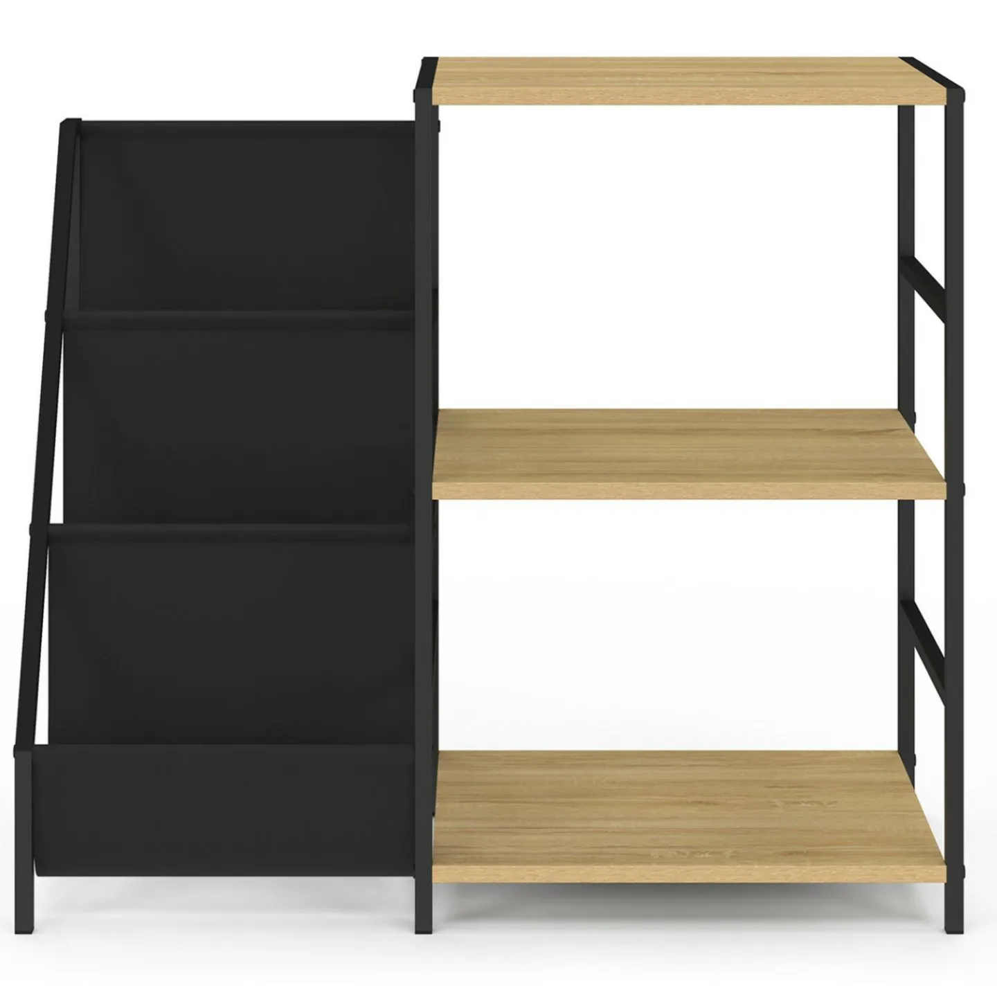 Meuble d'appoint, rangement avec étagères, supports vinyles et platine design industriel*IDMarket Sale