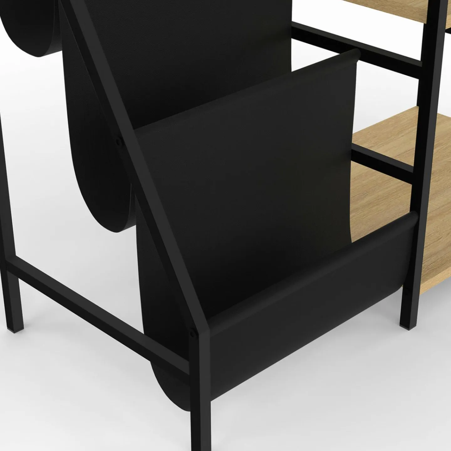 Meuble d'appoint, rangement avec étagères, supports vinyles et platine design industriel*IDMarket Sale