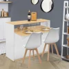 Meuble de bar mange-debout blanc et bois*IDMarket Sale