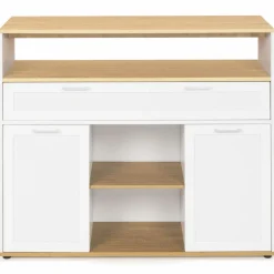 Meuble de bar mange-debout blanc et bois*IDMarket Sale