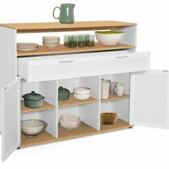 Meuble de bar mange-debout blanc et bois*IDMarket Sale