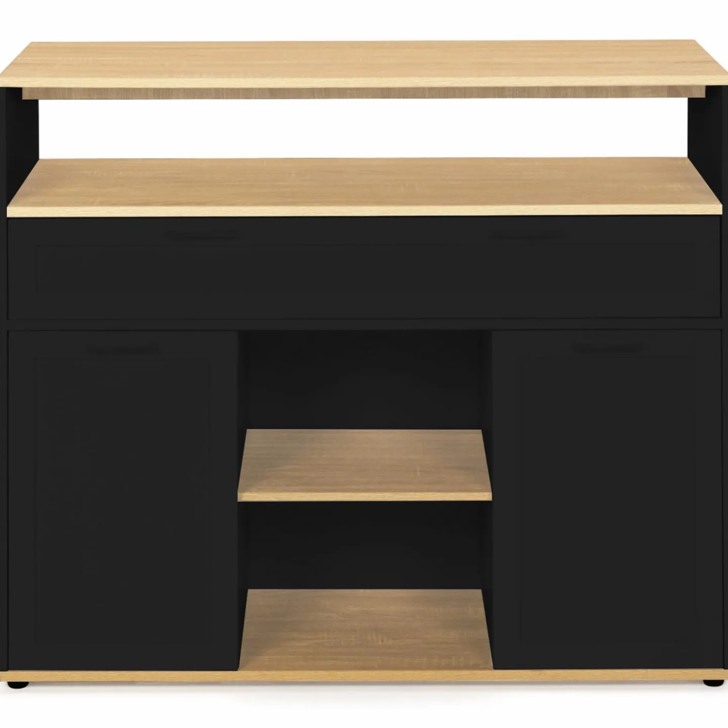 Meuble de bar mange-debout noir et bois*IDMarket New