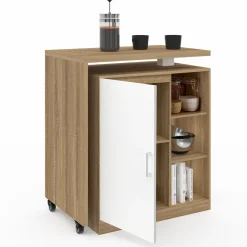 Meuble de bar pivotant imitation hêtre*IDMarket Outlet