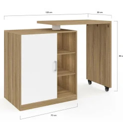 Meuble de bar pivotant imitation hêtre*IDMarket Outlet