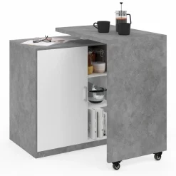 Meuble de bar pivotant imitation béton*IDMarket Hot