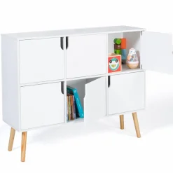 Meuble de rangement 6 cases pour enfant bois blanc*IDMarket Sale