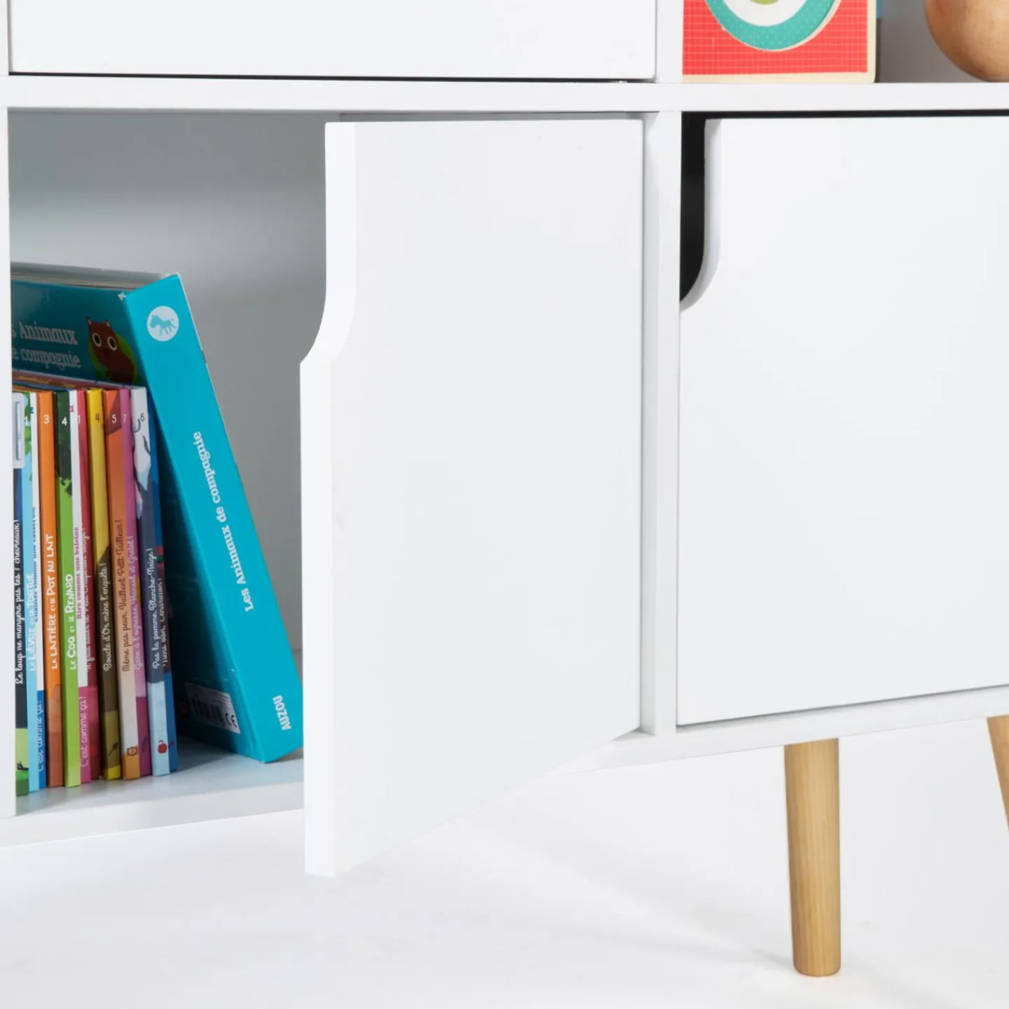 Meuble de rangement 6 cases pour enfant bois blanc*IDMarket Sale