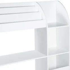 Meuble de rangement blanc pour jouets avec étagère bibliothèque*IDMarket