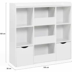 Meuble de rangement blanc pour enfant sur roulettes*IDMarket Discount