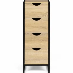 Meuble de rangement industriel chiffonnier d’appoint 80x30 cm 4 tiroirs*IDMarket Hot