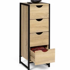 Meuble de rangement industriel chiffonnier d’appoint 80x30 cm 4 tiroirs*IDMarket Hot