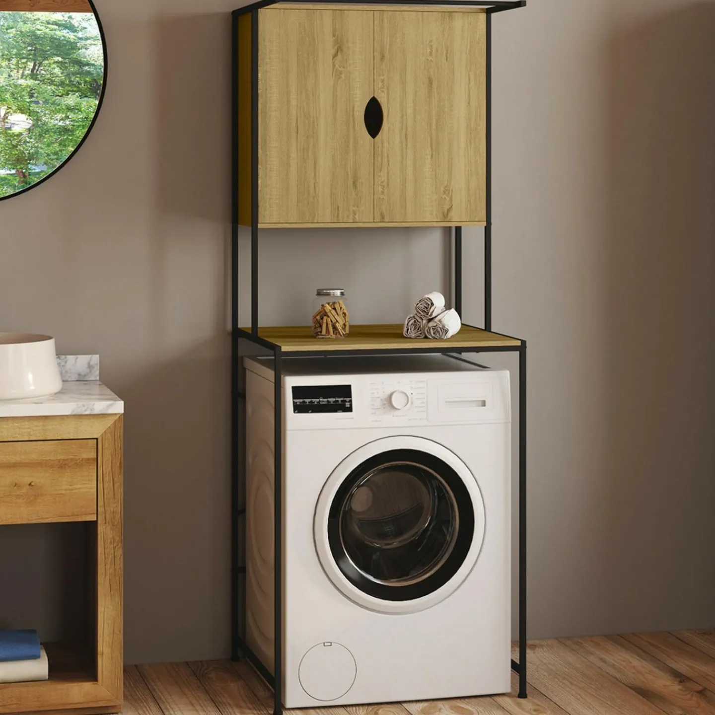 Meuble de rangement industriel machine à laver*IDMarket Clearance