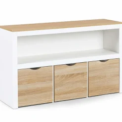 Meuble de rangement pour enfant 3 tiroirs blanc et hêtre*IDMarket Outlet