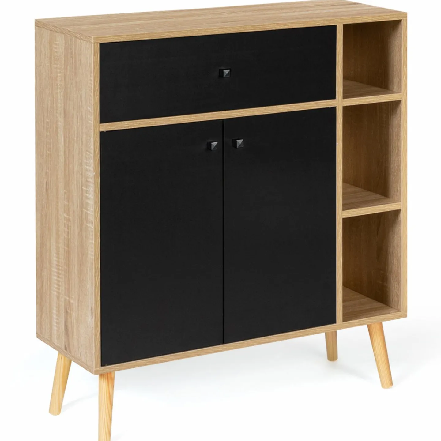 Meuble de rangement scandinave noir et bois*IDMarket Clearance
