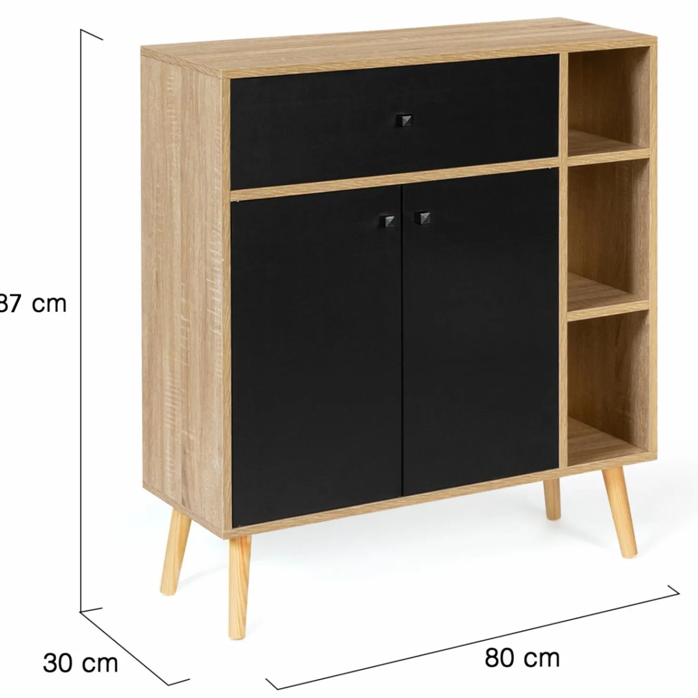 Meuble de rangement scandinave noir et bois*IDMarket Clearance