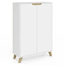 Meuble de rangement scandinave blanc avec 2 portes*IDMarket New